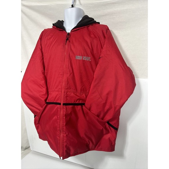 Men’s XXL Nike Ohio State Buckeyes Long Parka Hooded OverCoat Insulated Raincoat - Picture 4 of 16